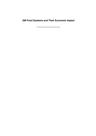 Cover image: GM Food Systems and Their Economic Impact 9781789240542