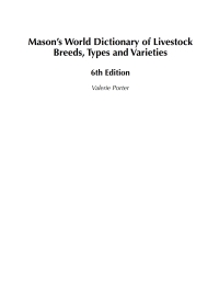 Cover image: Mason's World Dictionary of Livestock Breeds, Types and Varieties 9781789241532