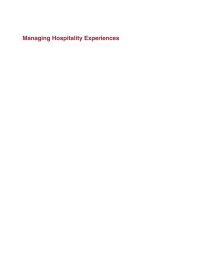 表紙画像: Managing Hospitality Experiences 1st edition 9781789242034