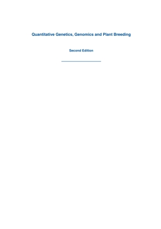 Cover image: Quantitative Genetics, Genomics and Plant Breeding 2nd edition 9781789240214