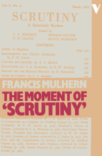 Cover image: The Moment of "Scrutiny" 9780860917458