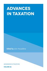 Cover image: Advances in Taxation 9781789732948