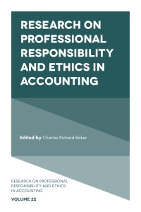 Omslagafbeelding: Research on Professional Responsibility and Ethics in Accounting 9781789733709