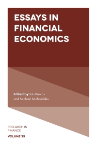 Cover image: Essays in Financial Economics 9781789733907