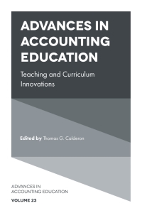 Imagen de portada: Advances in Accounting Education 9781789733945