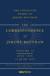 Cover image: The Correspondence of Jeremy Bentham, Volume 13 1st edition 9781800086111