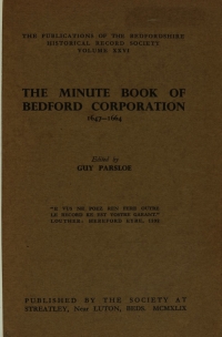 Imagen de portada: The minute book of Bedford corporation, 1647-1664