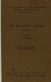 Cover image: The Williamson letters 1748-1765