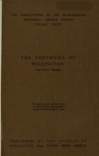 Cover image: The Gostwicks of Willington and other studies