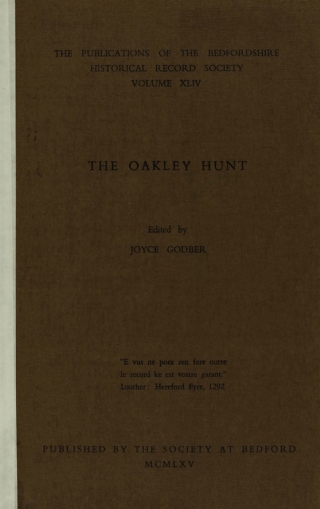 Cover image: The Oakley hunt