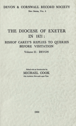 Cover image: The Diocese of Exeter in 1821 9780901853073