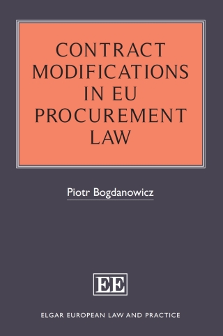 Cover image: Contract Modifications in EU Procurement Law 1st edition 9781800379664