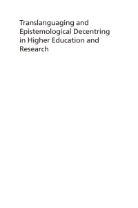 Immagine di copertina: Translanguaging and Epistemological Decentring in Higher Education and Research 9781800410886