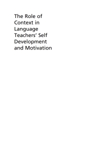 Imagen de portada: The Role of Context in Language Teachers’ Self Development and Motivation 1st edition 9781800411173
