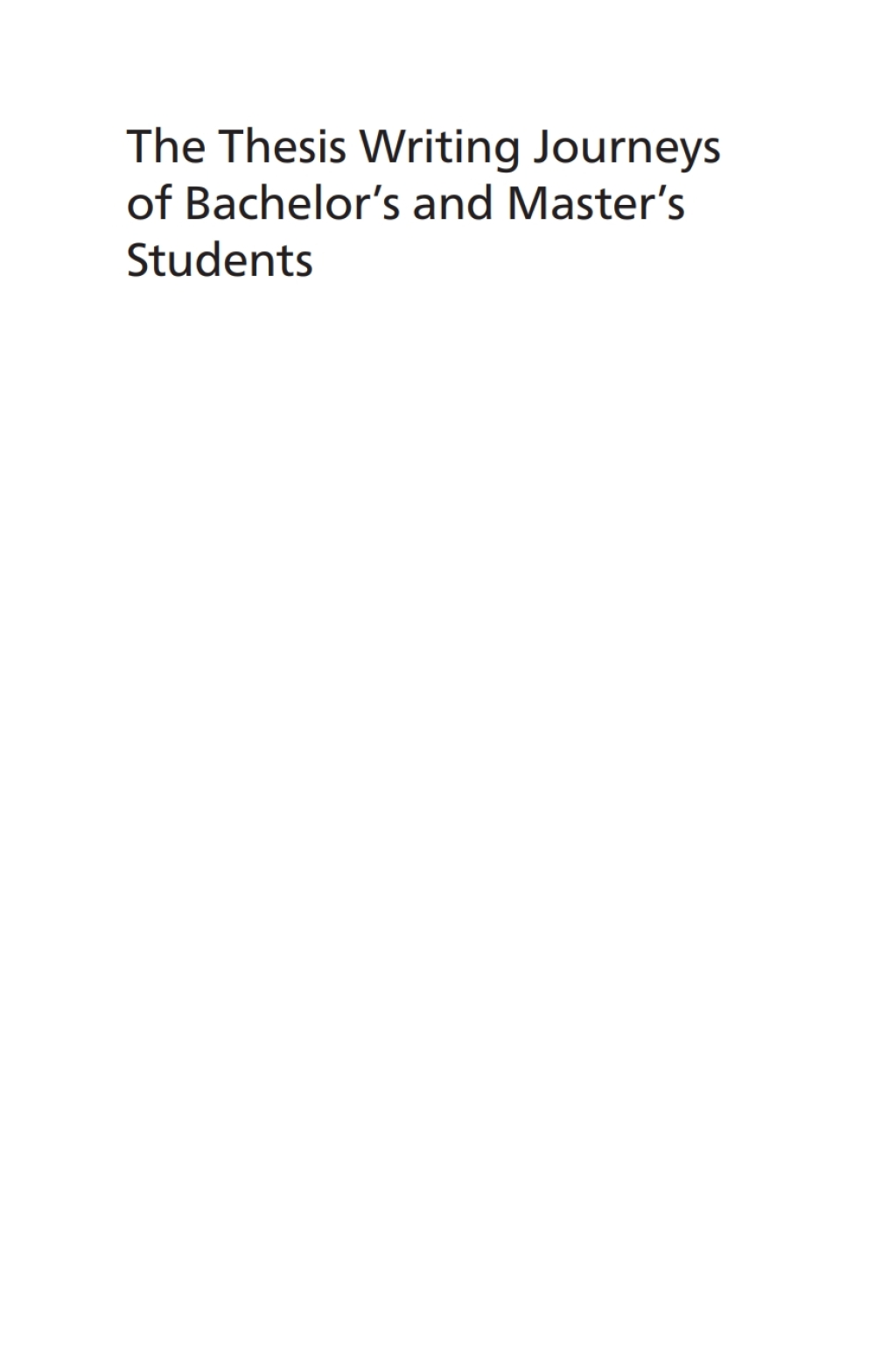 ISBN 9781800413986 product image for The Thesis Writing Journeys of Bachelor’s and Master’s Students (eBook) | upcitemdb.com