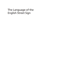 Titelbild: The Language of the English Street Sign 1st edition 9781800414556