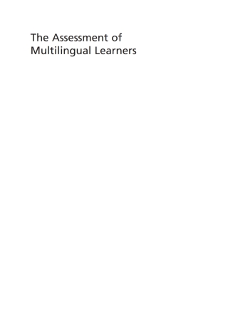 Cover image: The Assessment of Multilingual Learners 2nd edition 9781800414969
