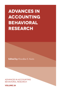 表紙画像: Advances in Accounting Behavioral Research 9781800710139