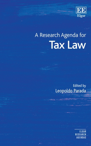 Cover image: A Research Agenda for Tax Law 1st edition 9781800885837