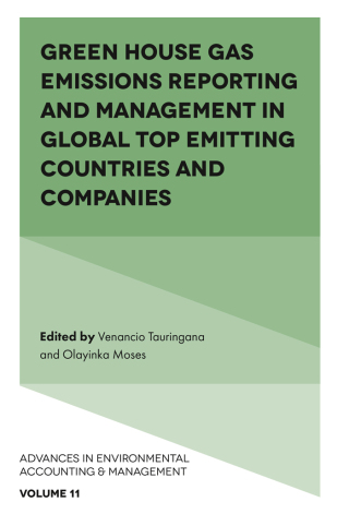 Imagen de portada: Green House Gas Emissions Reporting and Management in Global Top Emitting Countries and Companies 9781802628845