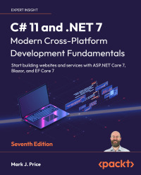 Imagen de portada: C# 11 and .NET 7 – Modern Cross-Platform Development Fundamentals 7th edition 9781803237800