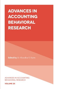 表紙画像: Advances in Accounting Behavioral Research 9781803828022