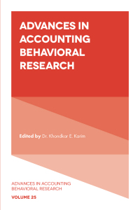 صورة الغلاف: Advances in Accounting Behavioral Research 9781803828022