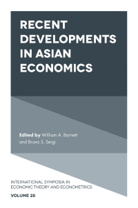 Titelbild: Recent Developments in Asian Economics 9781838673604