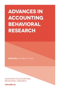 Cover image: Advances in Accounting Behavioral Research 9781838674021