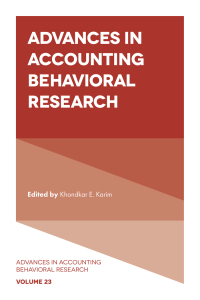 Cover image: Advances in Accounting Behavioral Research 1st edition 9781838674021