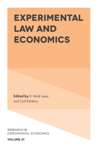 Cover image: Experimental Law and Economics 9781838675387