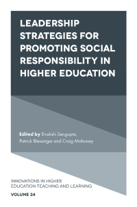 Cover image: Leadership Strategies for Promoting Social Responsibility in Higher Education 1st edition 9781839094279