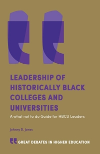 Cover image: Leadership of Historically Black Colleges and Universities 9781839822070