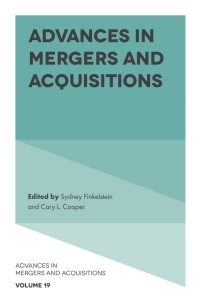 Cover image: Advances in Mergers and Acquisitions 9781839823299