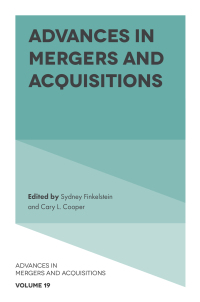 صورة الغلاف: Advances in Mergers and Acquisitions 1st edition 9781839823299