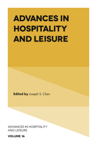 表紙画像: Advances in Hospitality and Leisure 1st edition 9781839823855