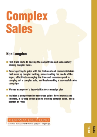 Imagen de portada: Complex Sales 1st edition 9781841124575