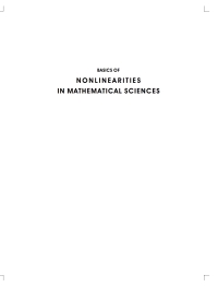 Cover image: Basics of Nonlinearities in Mathematical Sciences 1st edition