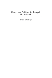 Cover image: Congress Politics in Bengal 1919-1939 1st edition 9781843310631