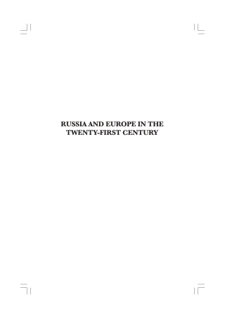 Omslagafbeelding: Russia and Europe in the Twenty-First Century 1st edition 9781843312208