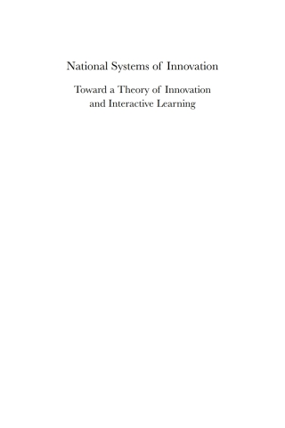 Cover image: National Systems of Innovation 1st edition 9781843318828