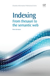 Cover image: Indexing: From Thesauri to the Semantic Web 9781843342939