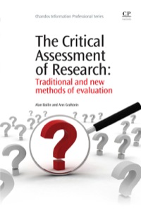 Cover image: The Critical Assessment of Research: Traditional and New Methods of Evaluation 1st edition 9781843345442