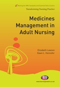 Imagen de portada: Medicines Management in Adult Nursing 1st edition 9781844458424