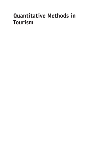 Imagen de portada: Quantitative Methods in Tourism 2nd edition 9781845416188