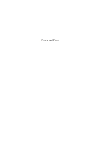 Cover image: Person and Place 1st edition 9781845455996