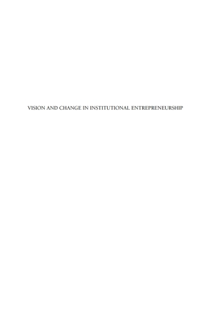 Imagen de portada: Vision and Change in Institutional Entrepreneurship 1st edition 9781845457679