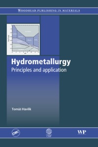 Cover image: Hydrometallurgy: Principles and Applications 9781845694074