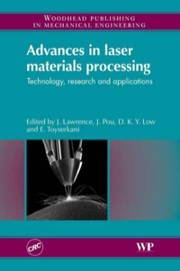 Imagen de portada: Advances in Laser Materials Processing: Technology, Research And Application 9781845694746