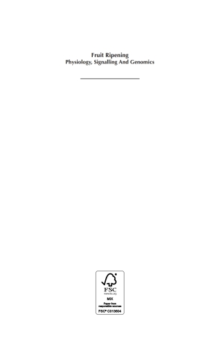 Imagen de portada: Fruit Ripening 9781845939625